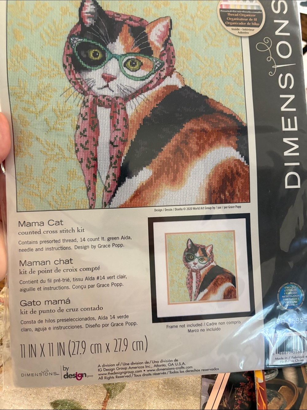 Dimensions Mama Cat Counted Cross Stitch Kit - Multicolor Calico
